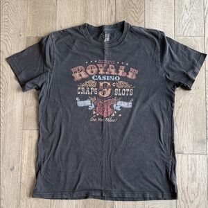 Lucky Brand Black Casino Graphic Tee XL